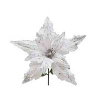 10&quot; POINSETTIA SINGLE STEM SILVER