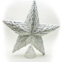 STAR WHITE W/GLITTER 47X10CM