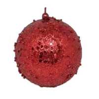 120MM GLITTER BALL RED