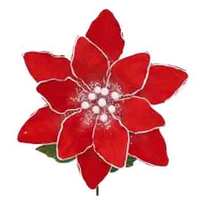 12&quot; POINSETTIA SINGLE STEM RED