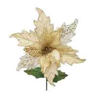 13&quot; POINSETTIA SINGLE STEM GOLD
