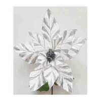 16&quot; POINSETTIA SINGLE STEM WHITE