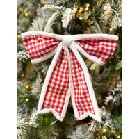 11" Bow Red &amp; White Check