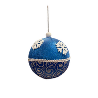 Royal Blue Snowflake Bauble 100mm