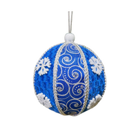 Royal Blue Snowflake Bauble 100mm