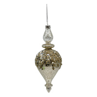 Silver Beaded Finial - 20cm
