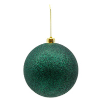 15cm Glitter Green Bauble