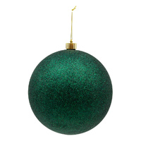 20cm Glitter Green Bauble