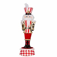 Xmas Stripe Nutcracker 64cm H