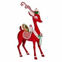 Red Candy Cane Deer 110cm H