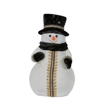 39cmH Black White Snowman