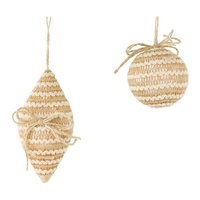 Rattan Striped Bauble &amp; Teardrop