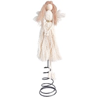 Elegant Tassel Angel Tree Topper Cream
