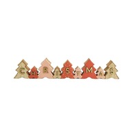 Christmas Tree Sign Decoration Pink &amp; Natural 40cm  ..