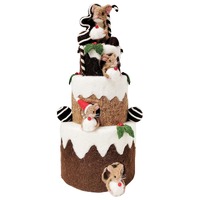 Mouse Feast Triple Tier Cake Deco Brown &amp; White