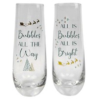 All is Bright Champagne Glass Sage 16cm