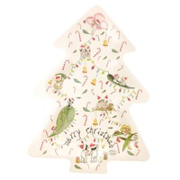 Merry Christmas Tree Platter Green 33cm