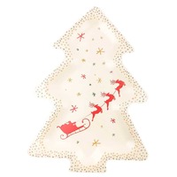 Night Before Xmas Tree Platter Red Green 33cm