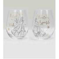 BELLE &amp; CINDERELLA SET OF 2 GLASSES