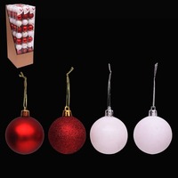 10x5cm Red &amp; White Baubles