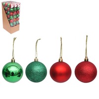 8x6cm Red &amp; Green Baubles