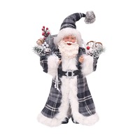 60cm  Black Tartan Santa