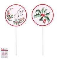 Joy to the World Cake Picks 12pk