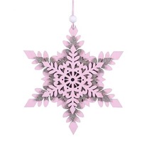 Pink Snowflake Tree Ornament 15cm
