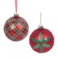 10cm Red Glass Bauble