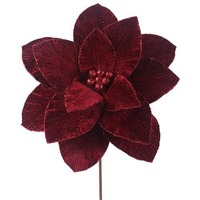 Burgundy Poinsettia 30cm with Stem