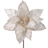 Ivory Poinsettia Stem 29cm