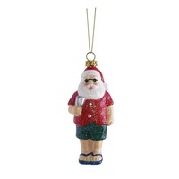 Summer Santa Plastic Ornament