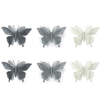 Glitter Butterfly with Clip 16x11cm 2PK