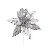 Silver Poinsettia 40cm