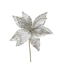 Platinum Poinsettia with Clip