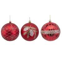 10cm Red Bauble with Champagne