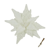 35cm Ivory Poinsettia with Clip