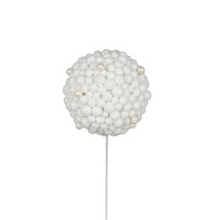 12cm  Glitter Ball White