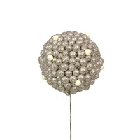12cm  Glitter Ball Pick Champagne