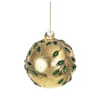 10cm Gold Glass Bauble