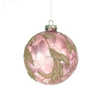 10cm Pink Glass Bauble