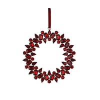 Crystal Wreath - Burgundy 13cm