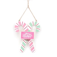Pink Candy Cane Sign 19x24cm