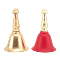 Gold &amp; Red Metal Hand Bell 12.5x20cm 2Asst