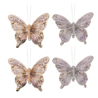 2Pk Champagne or Silver Butterflies