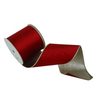 Red Velvet Ribbon with Champagne
