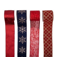 6.3cm x 5m Burgundy Velour Ribbon