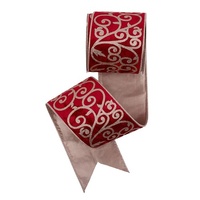 Red Velvet Ribbon with Champagne 