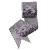 Grey Velvet Ribbon with Glitter 