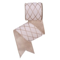 Champagne Velvet Ribbon with Glitter 
